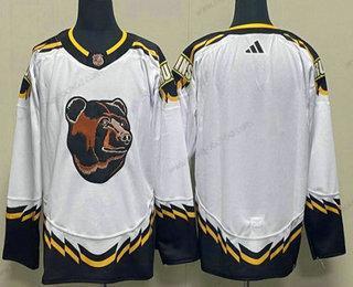 Muž Boston Bruins Prázdný Bílý 2022 Obrácený Retro Sešitý Dres