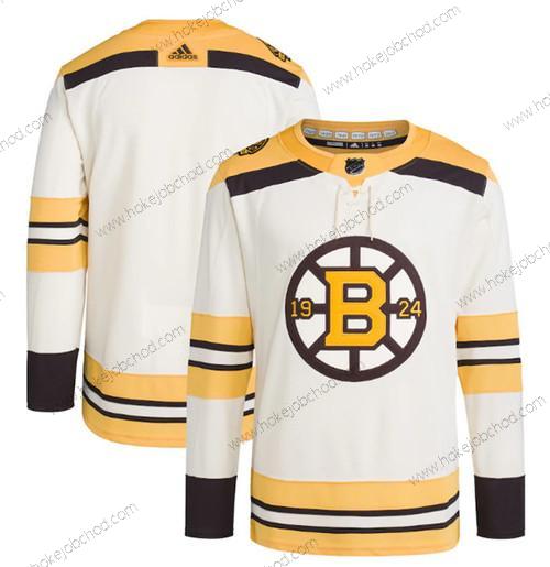 Muž Boston Bruins Prázdný Krémová 100th Výročí Sešitý Dres