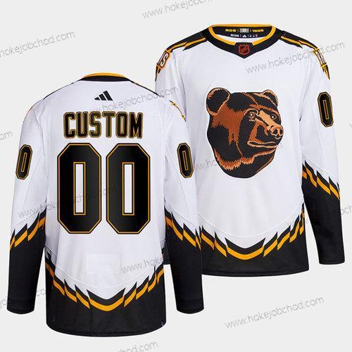 Muž Boston Bruins Přizpůsobené Bílý 2022 Obrácený Retro Sešitý Dres