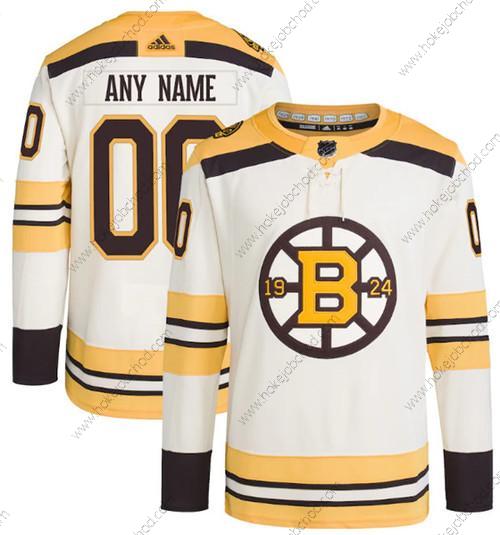 Muž Boston Bruins Přizpůsobené Krémová 100th Výročí Sešitý Dres