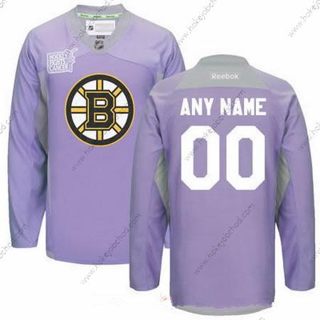 Muž Boston Bruins Přizpůsobené Nachový Růžový Reebok Hokejový Bojuje proti rakovině Tréninkový Dres