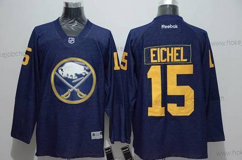 Muž Buffalo Sabres #15 Jack Eichel Námořnictvo Modrý Denim Fabric Dres