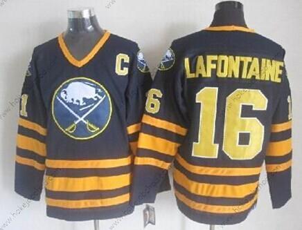 Muž Buffalo Sabres #16 Pat Lafontaine Námořnictvo Modrý Retro CCM Dres