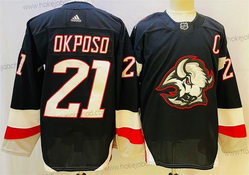 Muž Buffalo Sabres #21 Kyle Okposo 2022-23 Černá Sešitý Dres