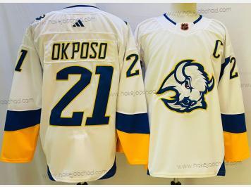 Muž Buffalo Sabres #21 Kyle Okposo Bílý 2022 Obrácený Retro Autentické Dres