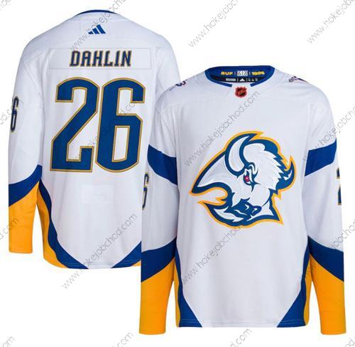 Muž Buffalo Sabres #26 Rasmus Dahlin Bílý 2022-23 Obrácený Retro Sešitý Dres