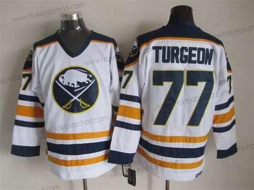 Muž Buffalo Sabres #77 Pierre Turgeon 1983-84 Bílý CCM Vintage Dres