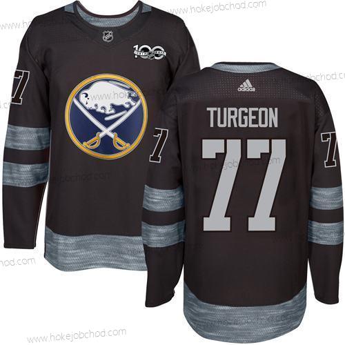 Muž Buffalo Sabres #77 Pierre Turgeon Černá 1917-2017 100th Výročí Sešitý NHL Dres