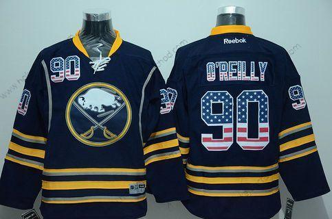 Muž Buffalo Sabres #90 Ryan O’Reilly Reebok Námořnictvo Modrý USA Flag Hokejový Dres