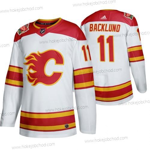 Muž Calgary Flames #11 Mikael Backlund 2019 Heritage Klasický Autentické Bílý Dres