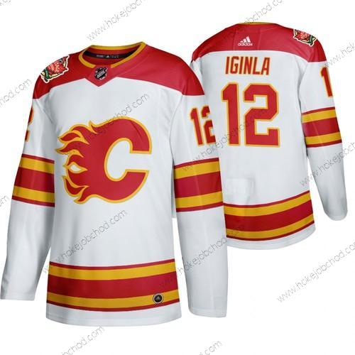 Muž Calgary Flames #12 Jarome Iginla 2019 Heritage Klasický Autentické Retired Bílý Dres