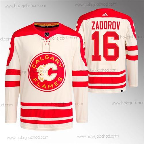 Muž Calgary Flames #16 Nikita Zadorov 2023 Krémová Klasický Primegreen Sešitý Dres