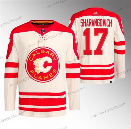 Muž Calgary Flames #17 Yegor Sharangovich 2023 Krémová Klasický Primegreen Sešitý Dres