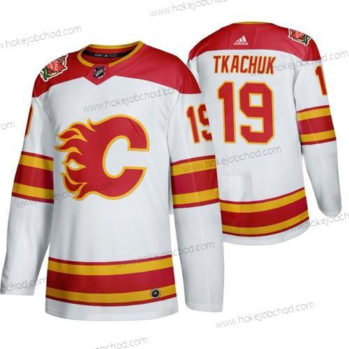 Muž Calgary Flames #19 Matthew Tkachuk 2019 Heritage Klasický Autentické Bílý Dres