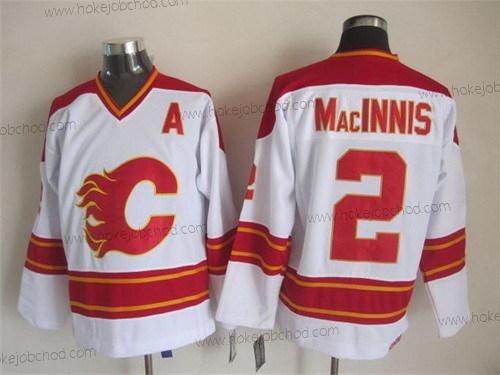 Muž Calgary Flames #2 Al Macinnis Bílý Retro CCM Dres