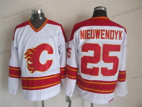 Muž Calgary Flames #25 Joe Nieuwendyk Bílý Retro CCM Dres