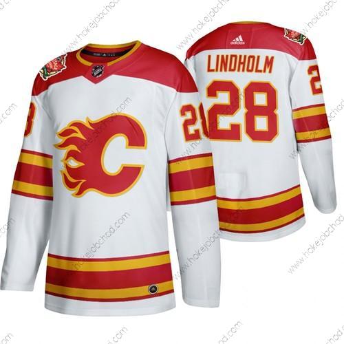 Muž Calgary Flames #28 Elias Lindholm 2019 Heritage Klasický Autentické Bílý Dres