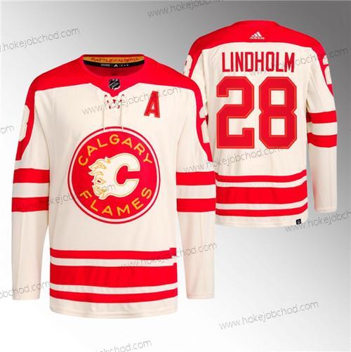 Muž Calgary Flames #28 Elias Lindholm 2023 Krémová Klasický Primegreen Sešitý Dres