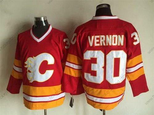 Muž Calgary Flames #30 Mike Vernon 1981-82 Červené CCM Vintage Dres