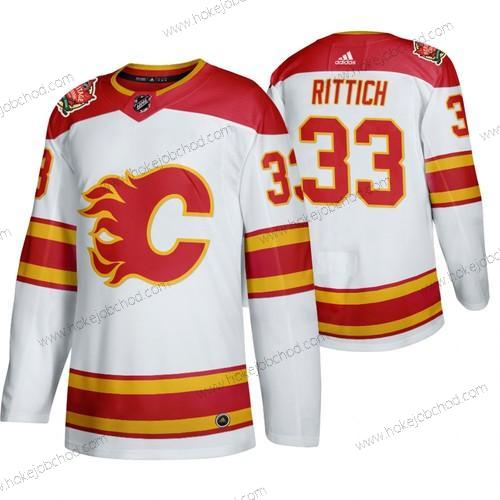 Muž Calgary Flames #33 David Rittich 2019 Heritage Klasický Autentické Bílý Dres