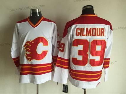 Muž Calgary Flames #39 Doug Gilmour 1980-81 Bílý CCM Vintage Dres