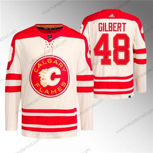 Muž Calgary Flames #48 Dennis Gilbert 2023 Krémová Klasický Primegreen Sešitý Dres