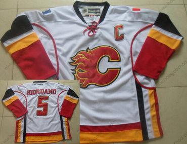 Muž Calgary Flames #5 Mark Giordano Bílý Dres