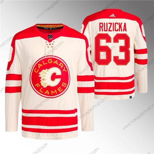 Muž Calgary Flames #63 Adam Ruzicka 2023 Krémová Klasický Primegreen Sešitý Dres