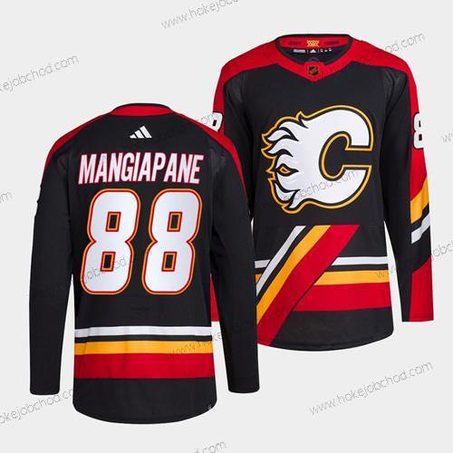 Muž Calgary Flames #88 Andrew Mangiapane Černá 2022-23 Obrácený Retro Sešitý Dres