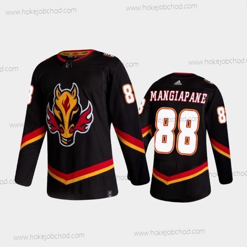 Muž Calgary Flames #88 Andrew Mangiapane Obrácený Retro 2020-21 Černá Autentické Dres