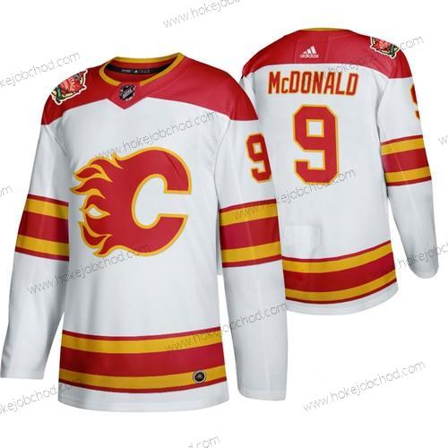 Muž Calgary Flames #9 Lanny Mcdonald 2019 Heritage Klasický Autentické Retired Bílý Dres