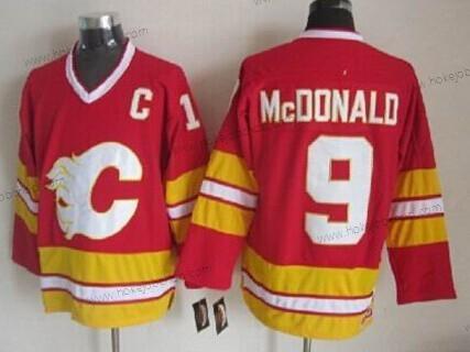 Muž Calgary Flames #9 Lanny Mcdonald Červené Alternativní Retro CCM Dres