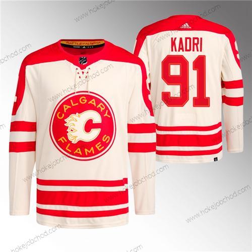 Muž Calgary Flames #91 Nazem Kadri 2023 Krémová Klasický Primegreen Sešitý Dres