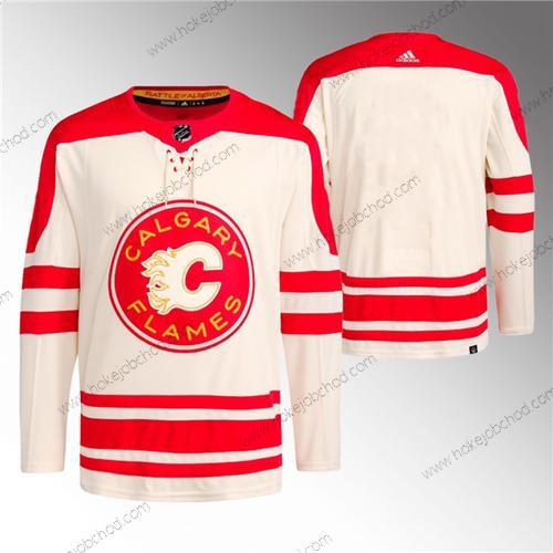 Muž Calgary Flames Prázdný 2023 Krémová Klasický Primegreen Sešitý Dres