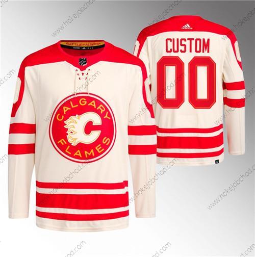 Muž Calgary Flames Přizpůsobené 2023 Krémová Klasický Primegreen Sešitý Dres