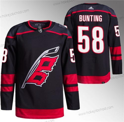 Muž Carolina Hurricanes #58 Michael Bunting Černá Sešitý Dres