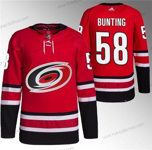 Muž Carolina Hurricanes #58 Michael Bunting Červené Sešitý Dres