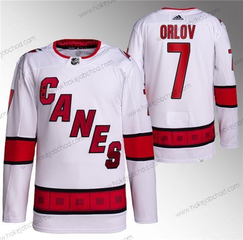 Muž Carolina Hurricanes #7 Dmitry Orlov Bílý Sešitý Dres