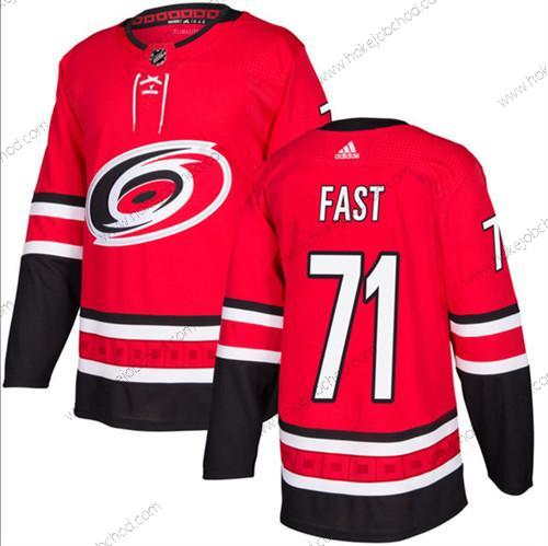 Muž Carolina Hurricanes #71 Jesper Fast Červené Sešitý Dres