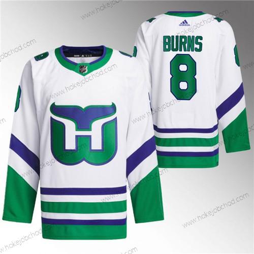 Muž Carolina Hurricanes #8 Brent Burns Bílý 2023-24 Sešitý Dres