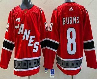 Muž Carolina Hurricanes #8 Brent Burns Červené 2022 Obrácený Retro Autentické Dres