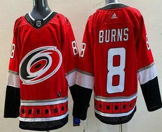 Muž Carolina Hurricanes #8 Brent Burns Červené Autentické Dres