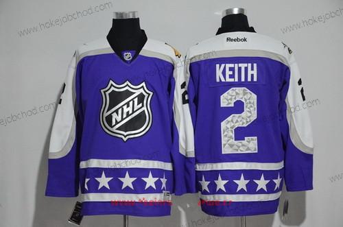 Muž Central Division Chicago Blackhawks #2 Duncan Keith Reebok Nachový 2017 NHL All-Star Sešitý Hokejový Dres