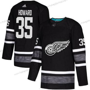 Muž Červené Wings #35 Jimmy Howard Černá Autentické 2019 All-Star Sešitý Hokejový Dres