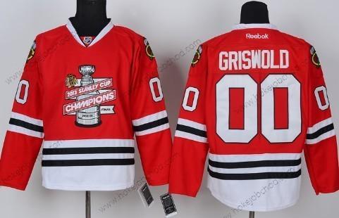 Muž Chicago Blackhawks #00 Clark Griswold 2013 Champions Commemorate Červené Dres