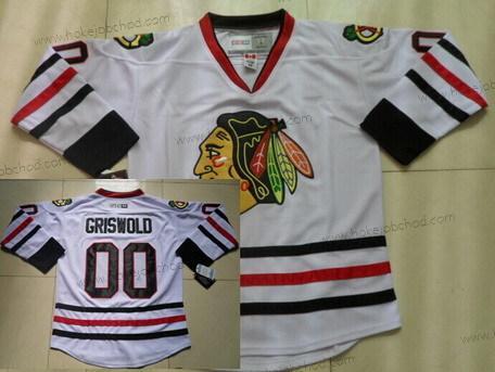 Muž Chicago Blackhawks #00 Clark Griswold Bílý Retro CCM Dres