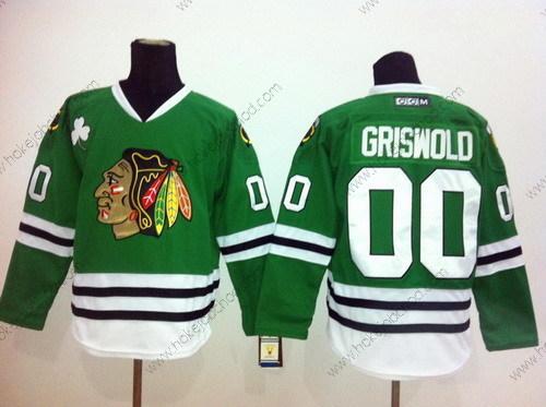 Muž Chicago Blackhawks #00 Clark Griswold Zelená Retro CCM Dres