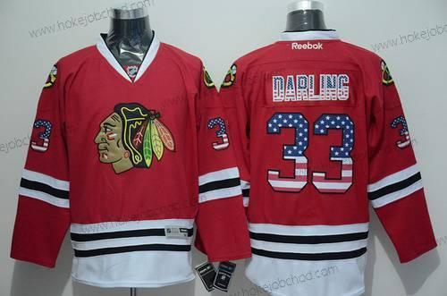 Muž Chicago Blackhawks #00 Scott Darling USA Flag Červené Dres