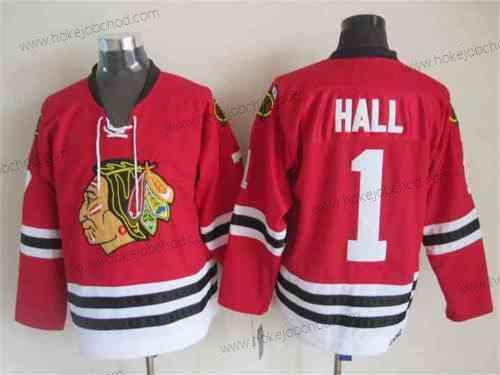 Muž Chicago Blackhawks #1 Glenn Hall 1957-58 Červené Vintage Dres