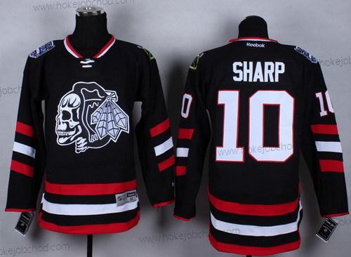 Muž Chicago Blackhawks #10 Patrick Sharp 2014 Stadium Series Černá With Černá Skulls Dres